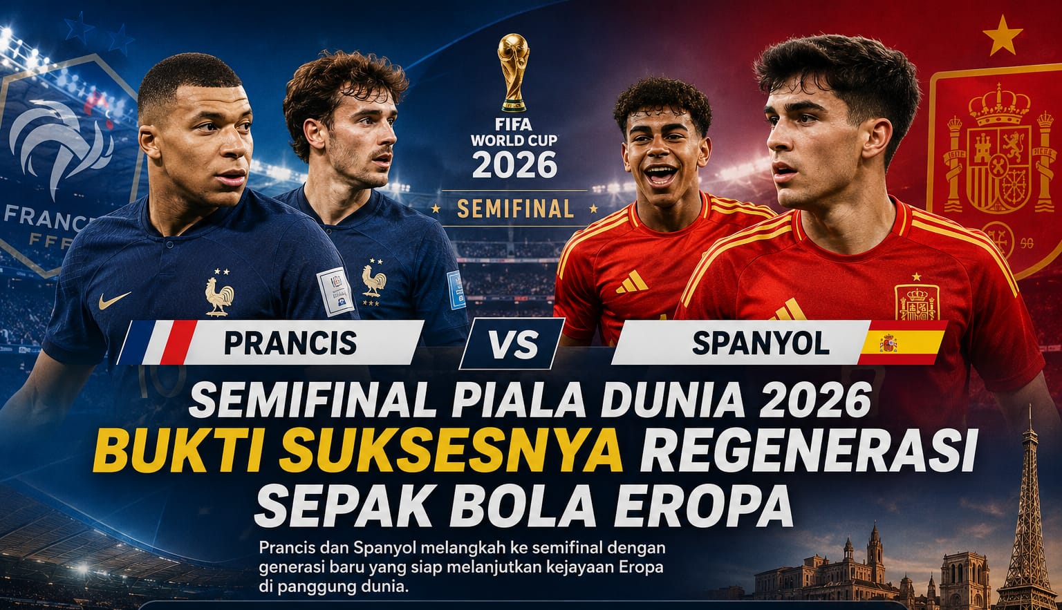 Prancis vs Spanyol di Semifinal Piala Dunia 2026: Adu Taktik dan Misi Dominasi Eropa, Siapa yang Akan Menang?