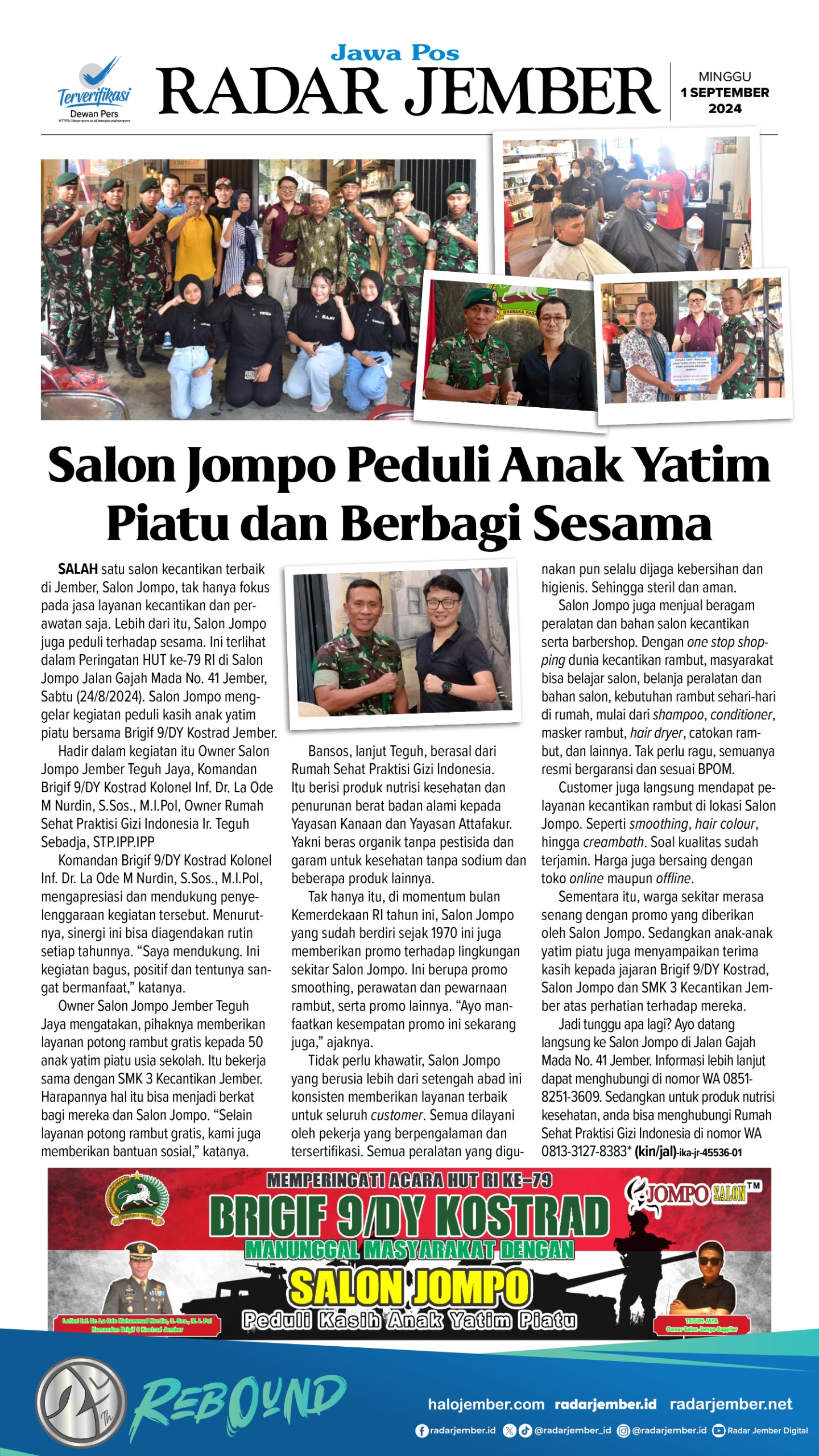 salon jompo peduli anak yatim piatu dan berbagi sesama