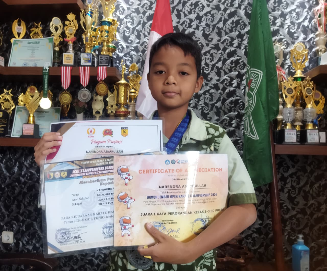 Berprestasi di Bidang Karate, Narendra Menjadi Kebanggaan SD Al Irsyad Al Islamiyyah Jember