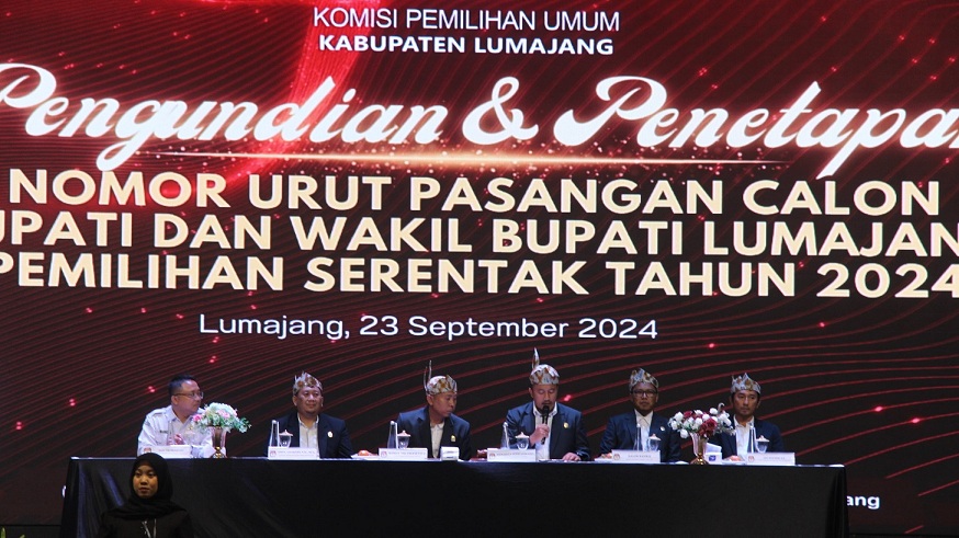 KPU Lumajang Tetapkan Nomor Urut Paslon Cabup dan Cawabup 2024