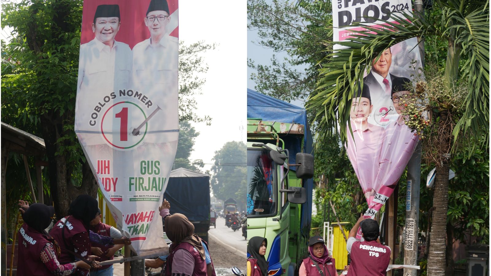 Masa Tenang Pilkada, Ribuan Alat Peraga Kampanye di Jember Ditertibkan